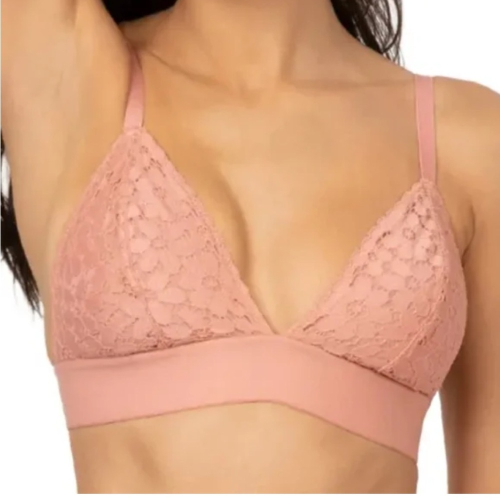 Lively Busty Bralette Shell Pink Lace Bra Adjustable Straps - Picture 2 of 7